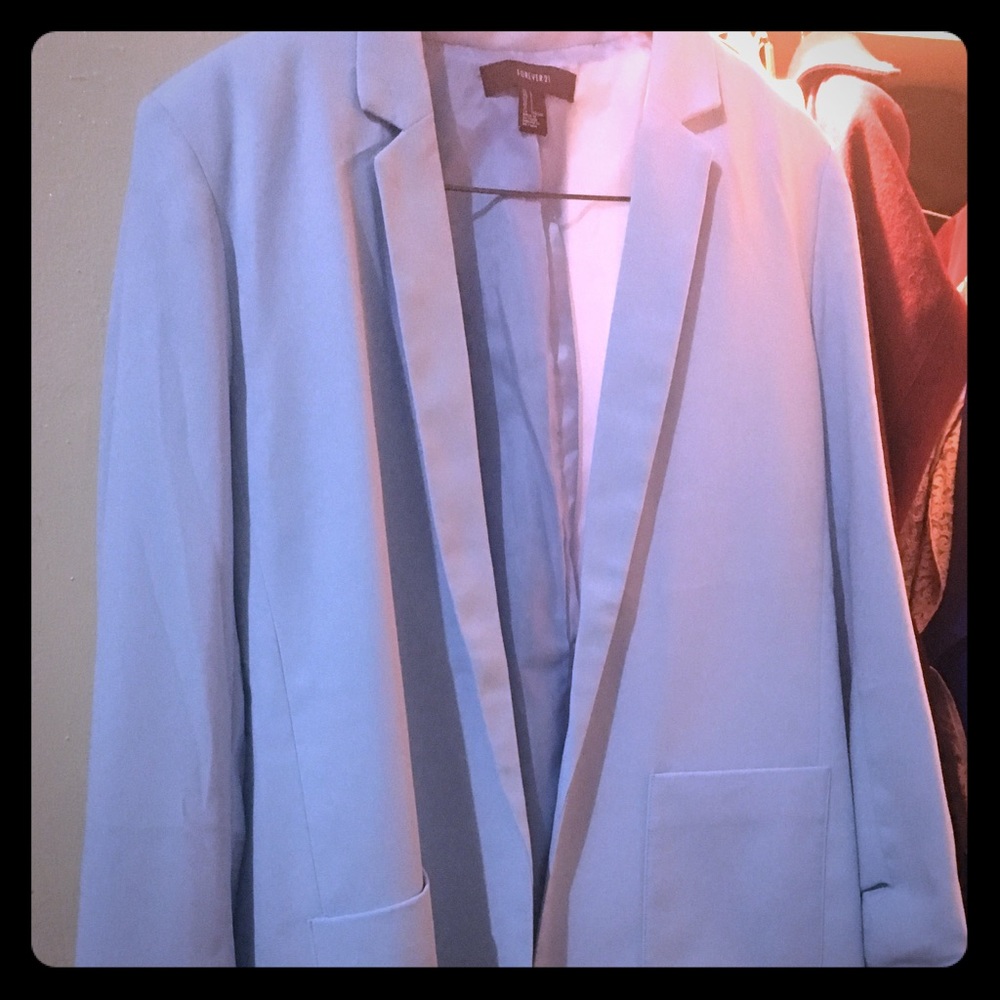 Light blue longline blazer